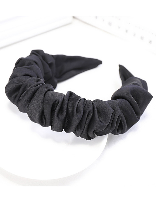 Fashion Black Fabric Silk Acetate Pleated Headband