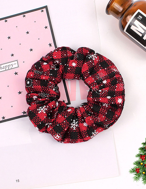 Fashion Reddish Black Cloth Large Intestine Circle Christmas Hair Ring