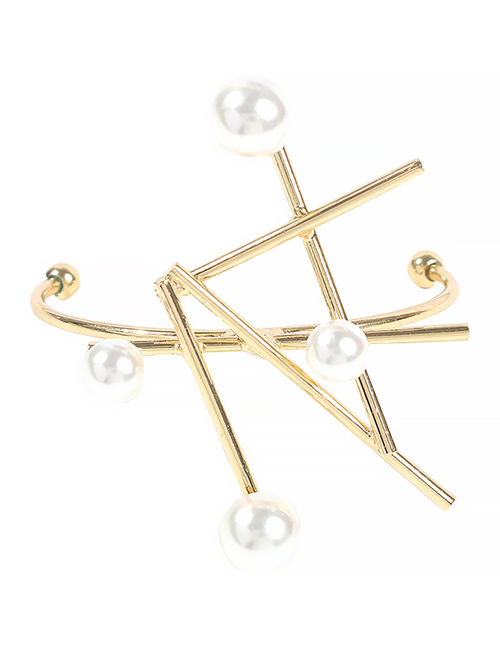 Fashion Gold Alloy Irregular Geometric Pearl Bracelet