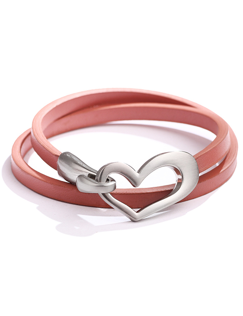 Fashion Pink Leather Love Bracelet