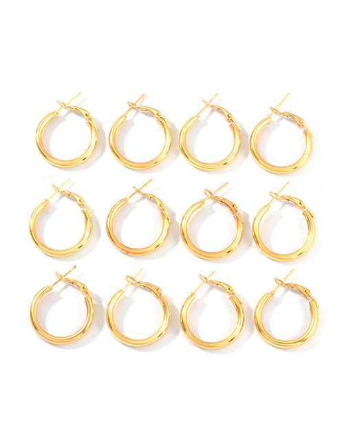 Fashion Gold Metal C-shaped Circle Earrings Set Of 6
