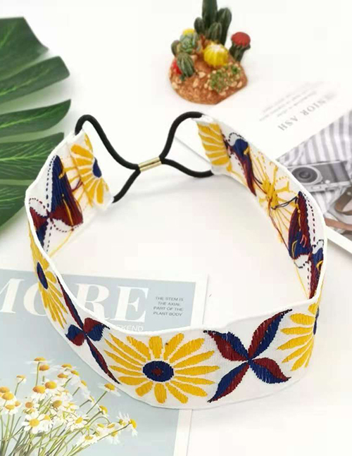 Fashion White Sun Flower Headband Bow Headband
