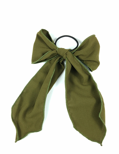 Fashion Army Green Bow Hairline Bow Floating Bandwidth Side Fabric Hair Ring