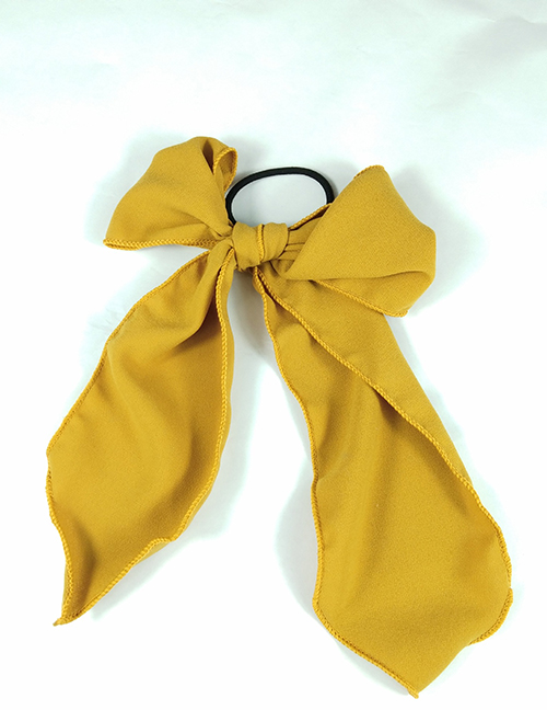 Fashion Yellow Bow Hairline Bow Floating Bandwidth Side Fabric Hair Ring
