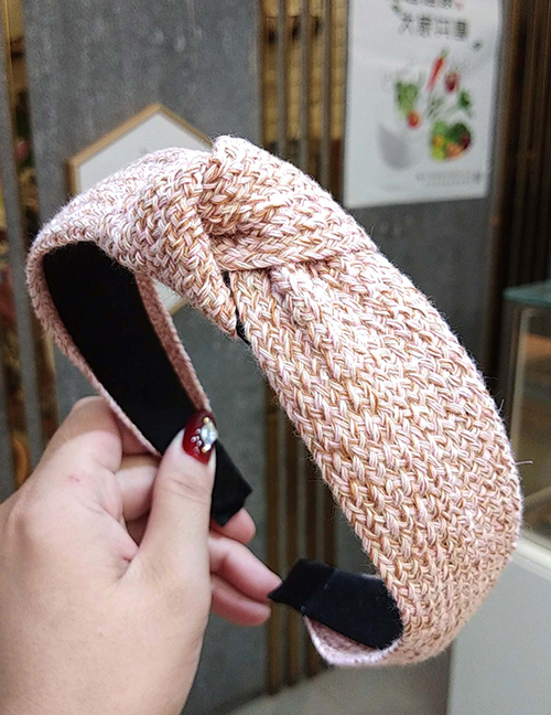 Fashion Pink Yarn-knitted Knotted Headband Knitting Knotted Knit Headband