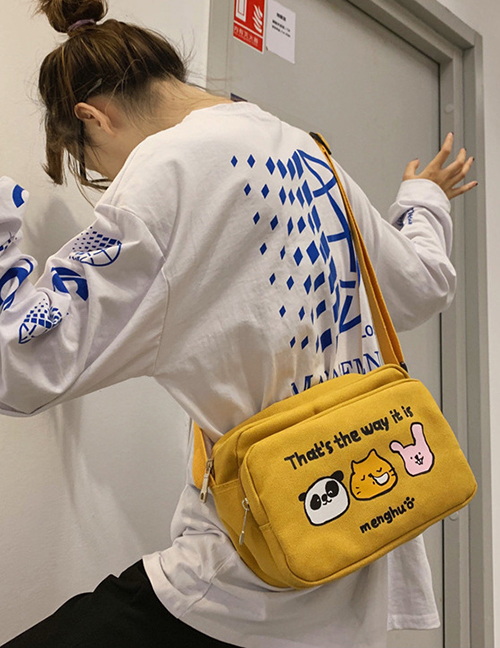 Fashion Yellow Panda Cartoon Panda Crossbody Shoulder Bag