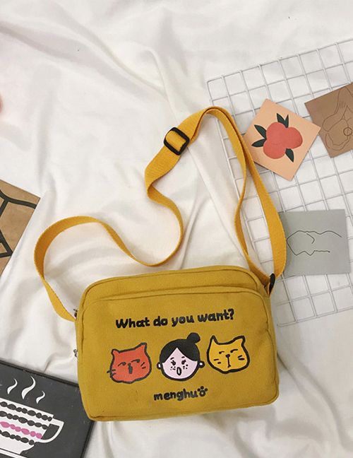 Fashion Yellow Child Cartoon Panda Crossbody Shoulder Bag