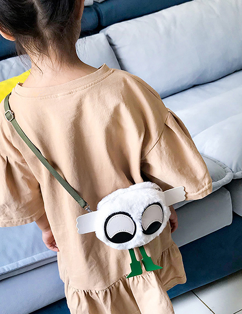 Fashion White Plush Cartoon Children's Crossbody Shoulder Bag