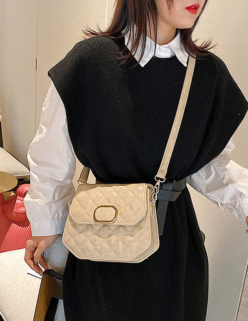 Fashion White Lingge Single Shoulder Messenger Bag
