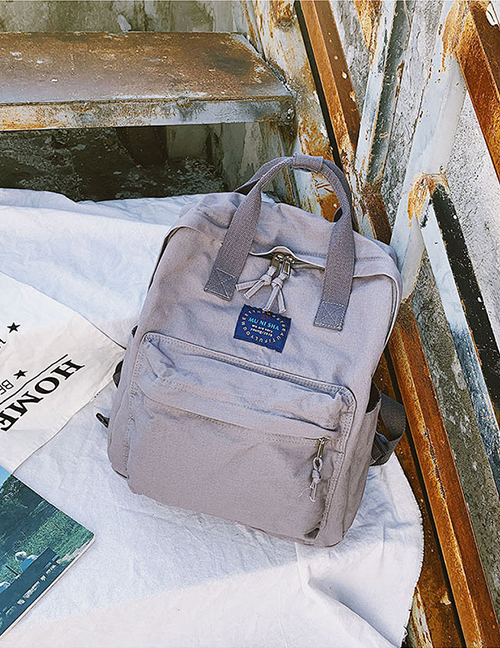 Fashion Gray Waterproof Printed Backpack