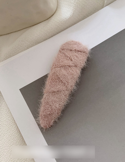 Fashion Pink Woven Faux Rabbit Fur Bb Clip