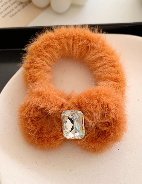 Fashion Hair Rope - Orange Diamond-like Rabbit Hair Bb Clip