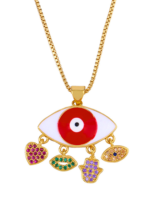 Fashion Eye Diamond Mom Drop Eye Necklace