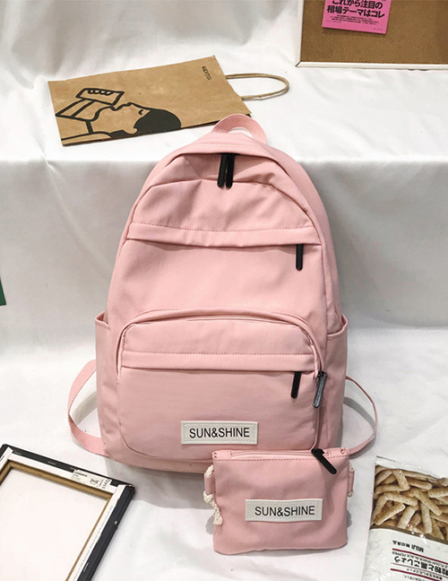 Fashion Pink Labeled Backpack
