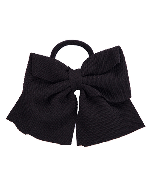 Fashion Black Double-layered Water Chestnut Bow Large Intestine Elastic Band Elastic Head Rope