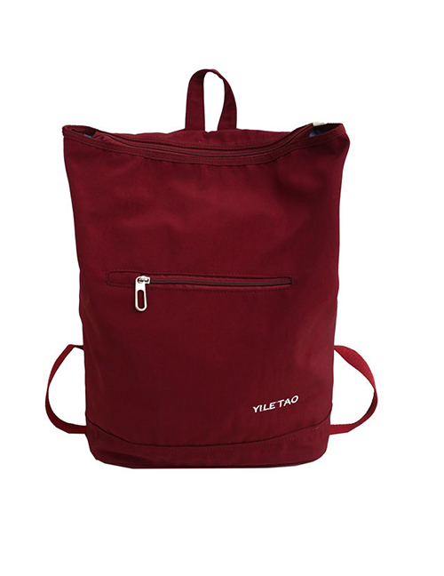 Fashion Red Letter Embroidery Backpack