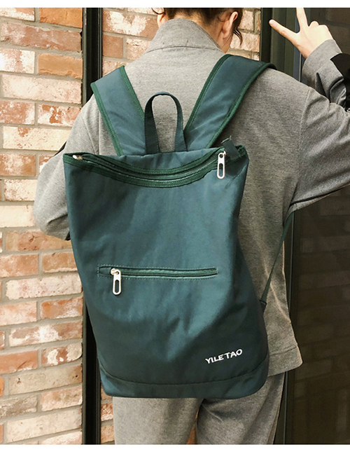 Fashion Green Letter Embroidery Backpack