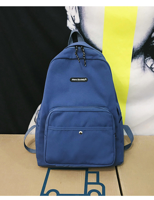 Fashion Blue Large Labeled Backpack