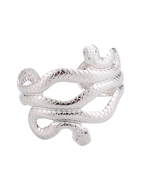 Fashion Silver Metal Serpentine Open Bracelet