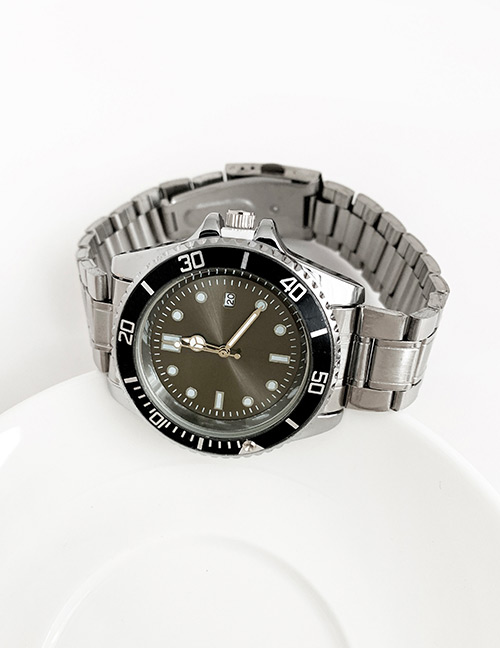Fashion Gray Alloy Electronic Element Chain Watch