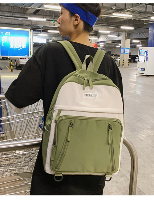 Fashion Green Colorblock Backpack