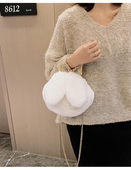 Fashion White Cartoon Plush Chain Hand Shoulder Shoulder Bag