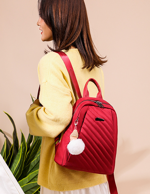 Fashion Red Send Pendant Oxford Cloth Embroidery Shoulder Bag