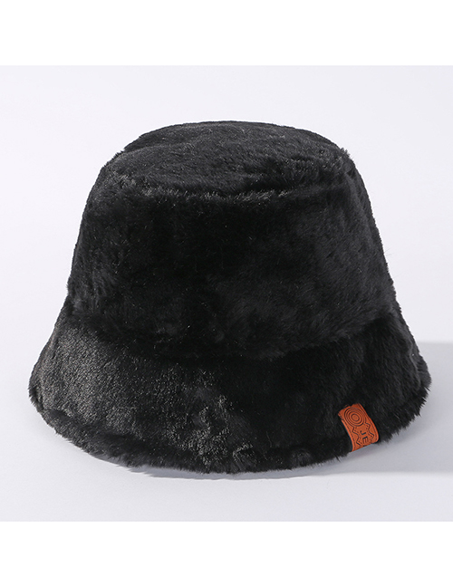 Fashion Black Leopard-printed Velvet Hat