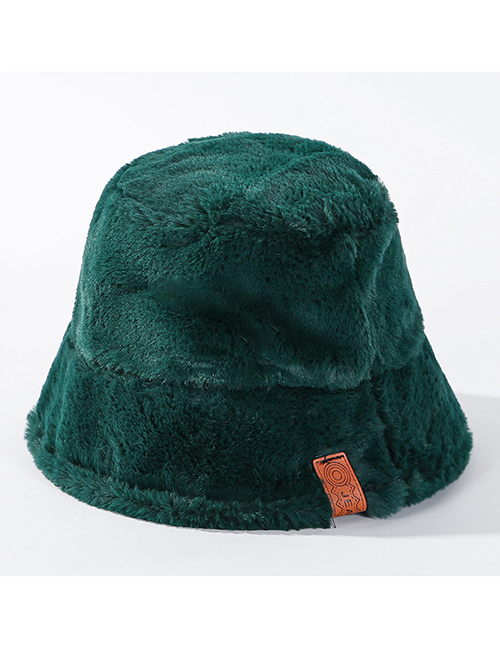 Fashion Armygreen Leopard-printed Velvet Hat