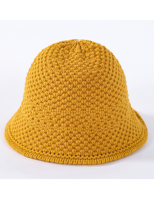 Fashion Yellow Hand Hook Wool Cap