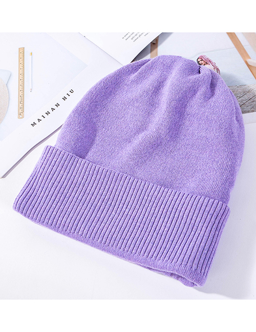 Fashion Purple Double Wool Cap