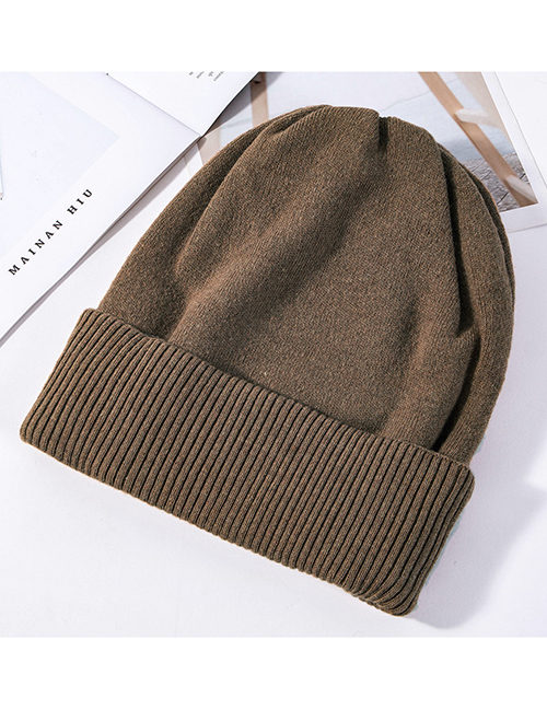 Fashion Coffee Color Double Wool Cap