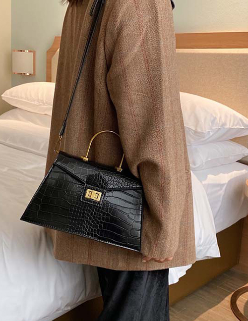 Fashion Black Stone Pattern Shoulder Bag Shoulder Bag