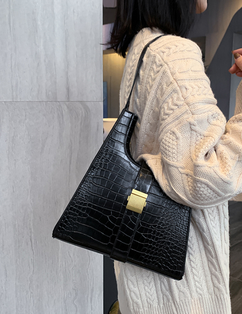 Fashion Black Crocodile Shoulder Bag