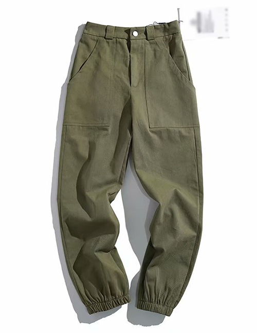 Fashion Army Green Straight Leg Pants