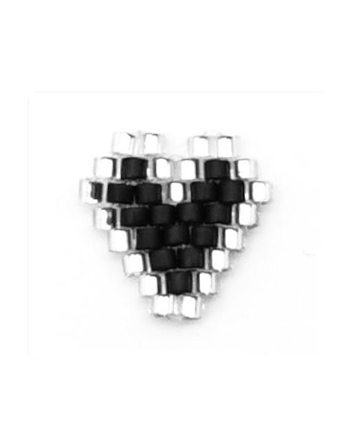 Fashion Black Heart Shape Geometric Rice Beads Weaving Accessories