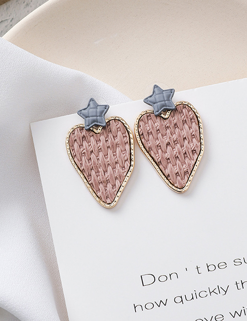 Fashion Love  Silver Needle Irregular Heart-shaped Woven Texture Earrings