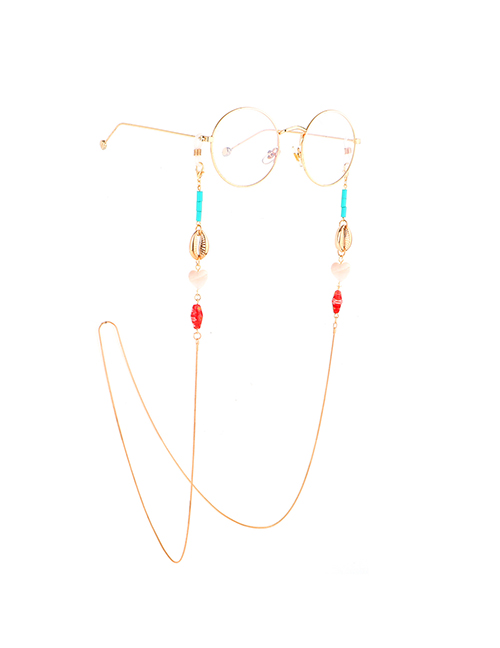 Gold Metal Thousand Flower Shell Conch Glasses Chain