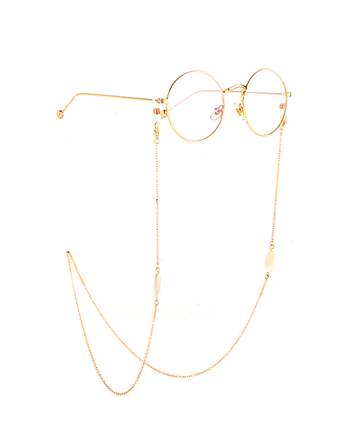 Gold Water Droplet Shell Glasses Chain