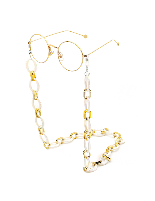 White Acrylic Leopard Thin Chain Eyeglass Chain