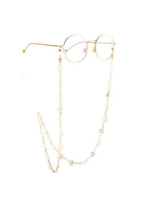 Gold Copper Pearl Star Glasses Chain