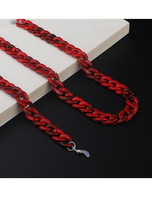 Red Acrylic Leopard Double Color Glasses Chain