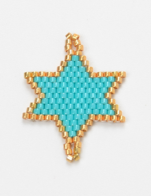Blue Rice Beads Woven Hexagonal Star Accessories