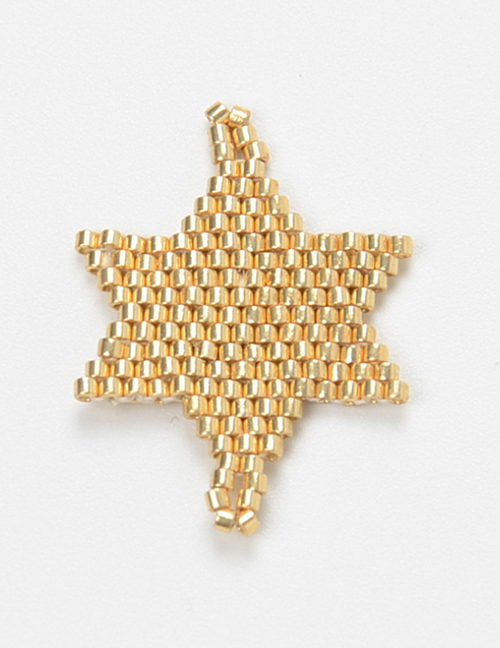 Gold Rice Beads Woven Hexagonal Star Accessories