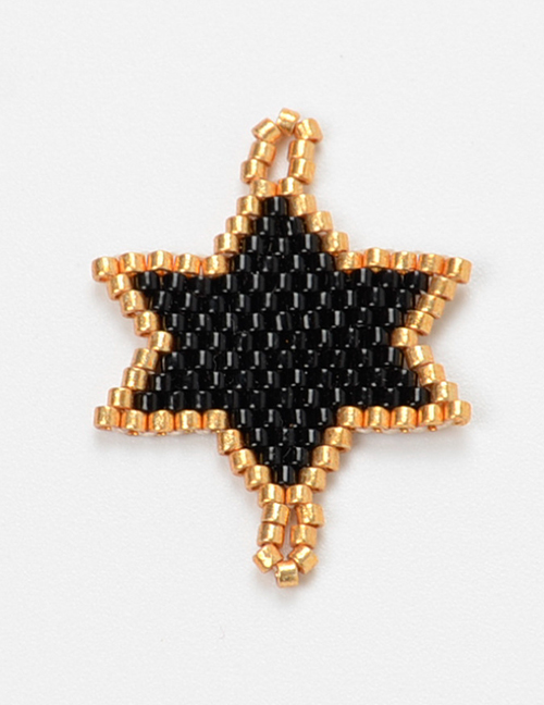 Black Rice Beads Woven Hexagonal Star Accessories