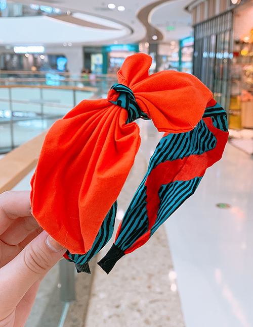 Mysterious Orange Wide-brimmed Bow Headband  Cloth