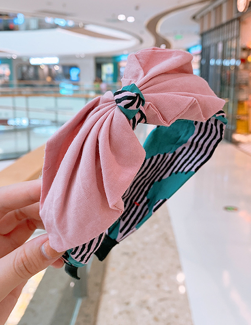 Pink Wide-brimmed Bow Headband  Cloth