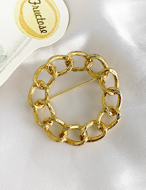 Fashion Gold Alloy Chain Circle Brooch
