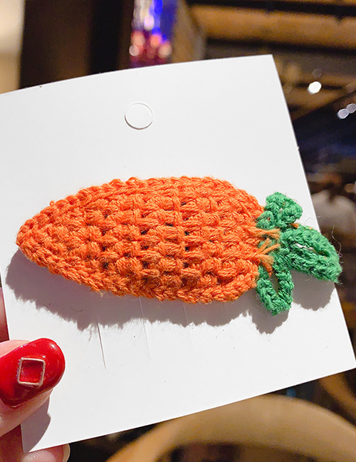 Carrot/bb Clip Fruit Wool Knit Hair Clip  Alloy