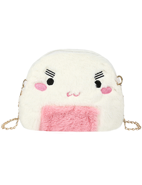 Fashion White Animal Plush Chain Portable Messenger Bag